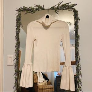 Cream Bell Sleeve Turtle Neck Size S